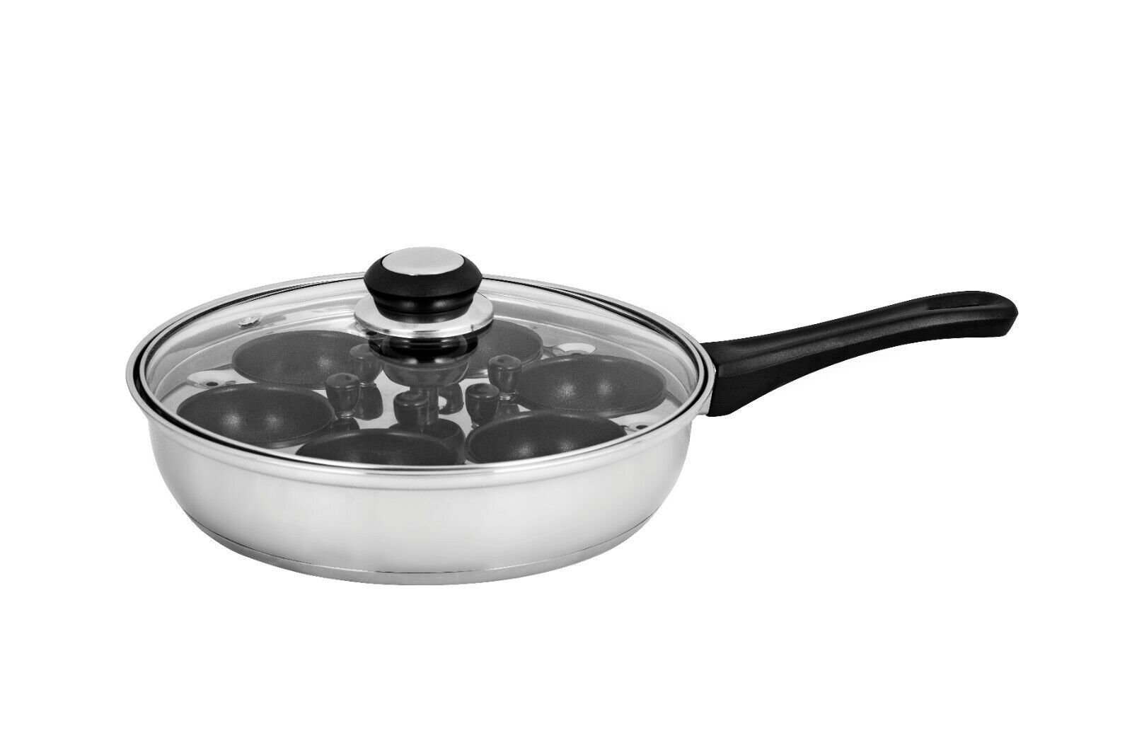 Avanti 6 Egg Poacher with 24cm Lid Non-Stick Cups