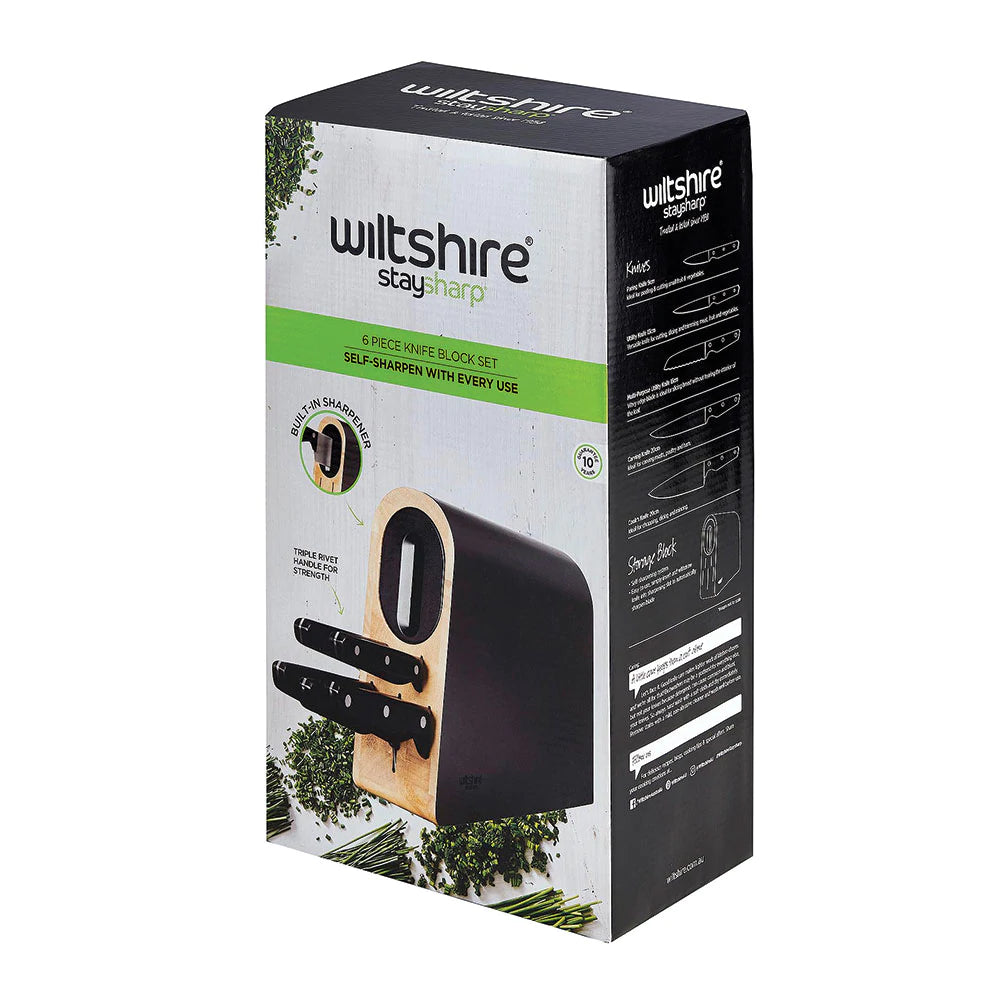 Wiltshire StaySharp Triple Rivet 6 Piece Knife Block Set