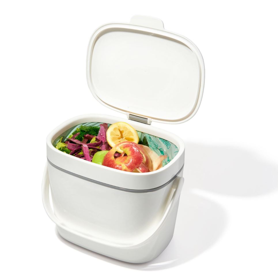 OXO Good Grips Easy Clean Compost Bin 6.62 Litre - White