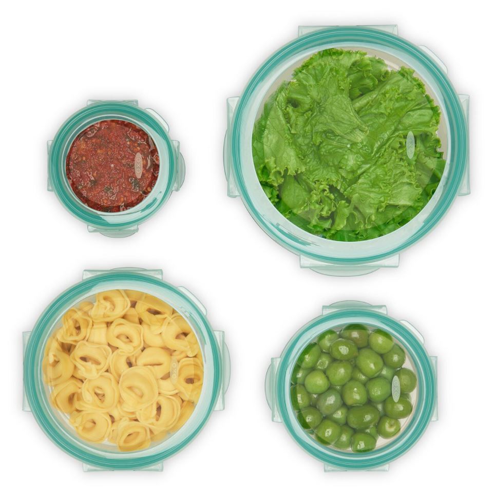 OXO 4 Piece Smart Seal Glass Round Container Set
