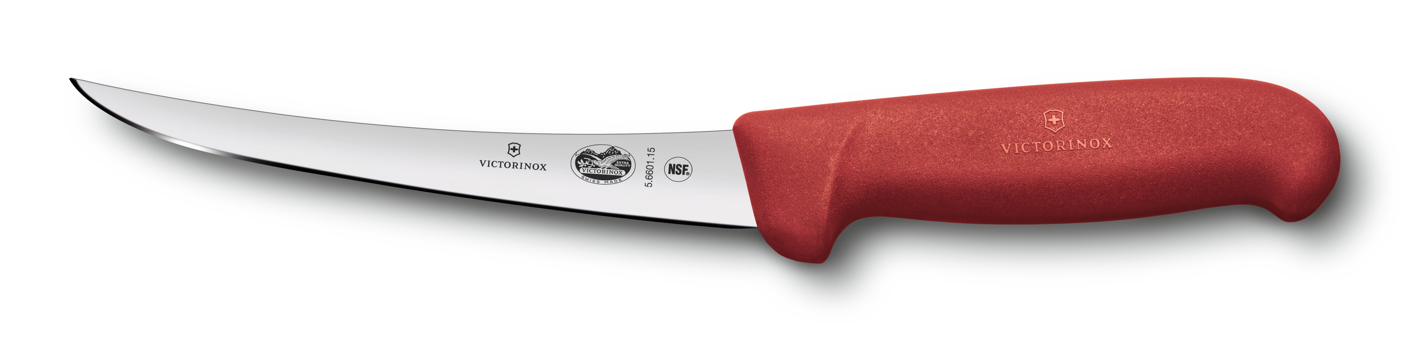 Victorinox Fibrox Boning Knife Curved Narrow Blade 15cm - Red
