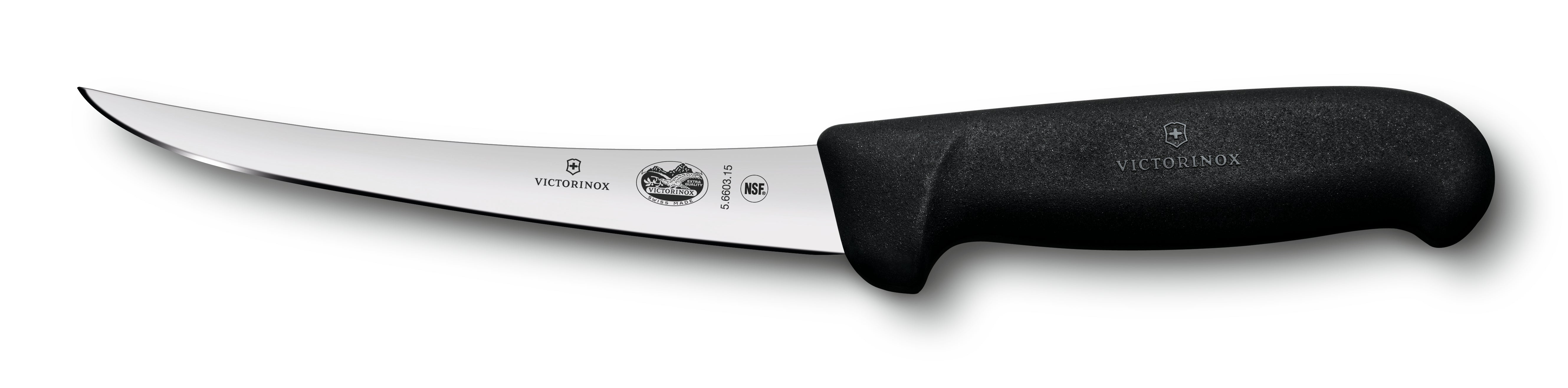 Victorinox Fibrox Boning Knife Curved Narrow Blade 15cm - Black