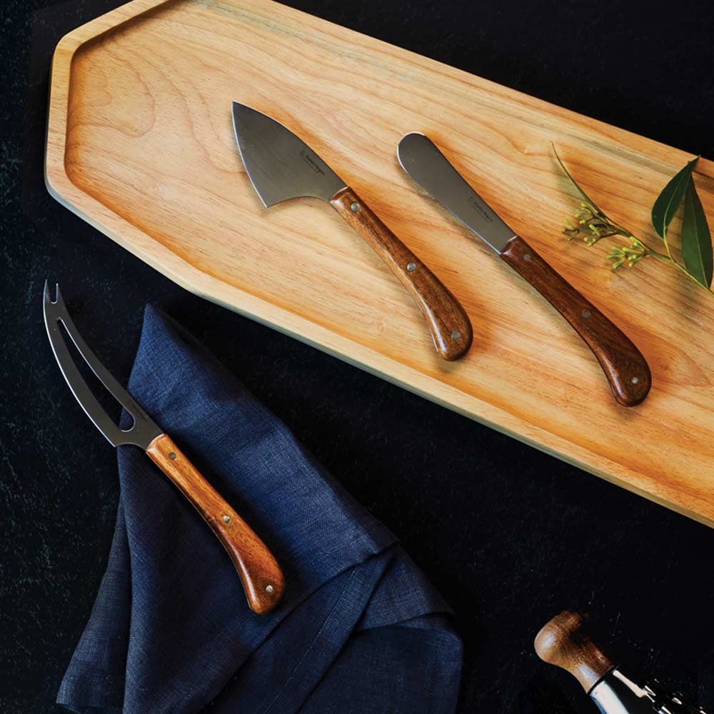 Stanley Rogers Pistol Grip 3 Piece Cheese Knife Set - Acacia Wood