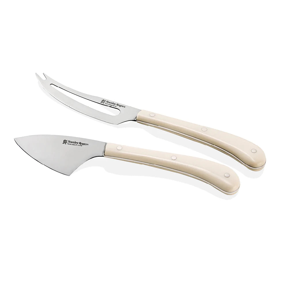 Stanley Rogers Pistol Grip 2 Piece Cheese Knife Set - Cream