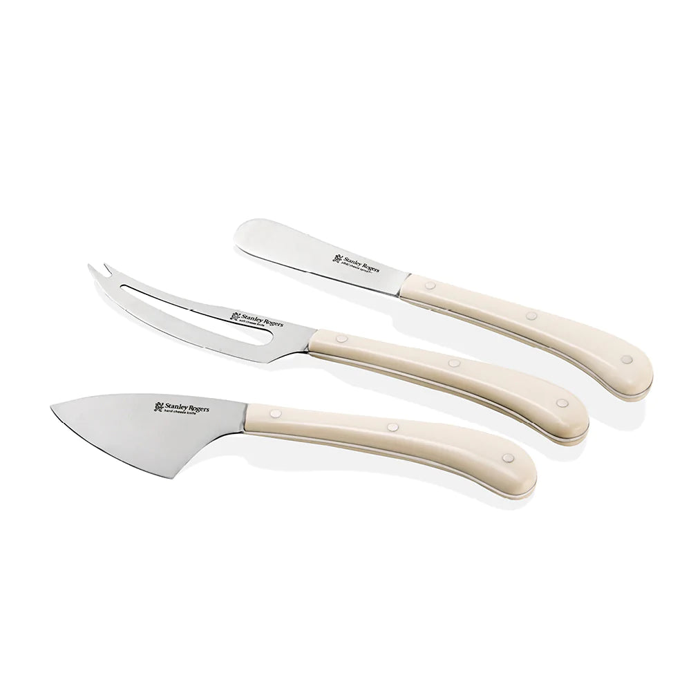 Stanley Rogers Pistol Grip 3 Piece Cheese Knife Set - Cream