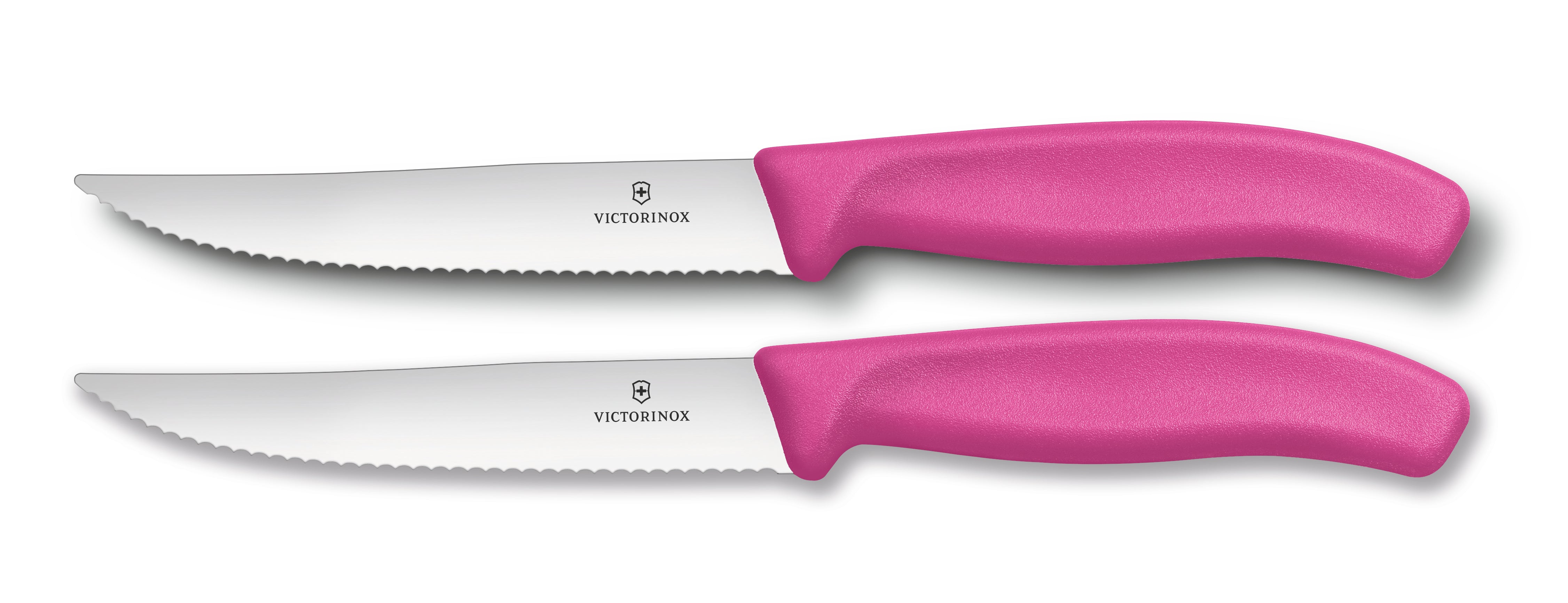 Victorinox Classic Serrated Steak & Pizza Knife 12cm Set of 2 - Pink