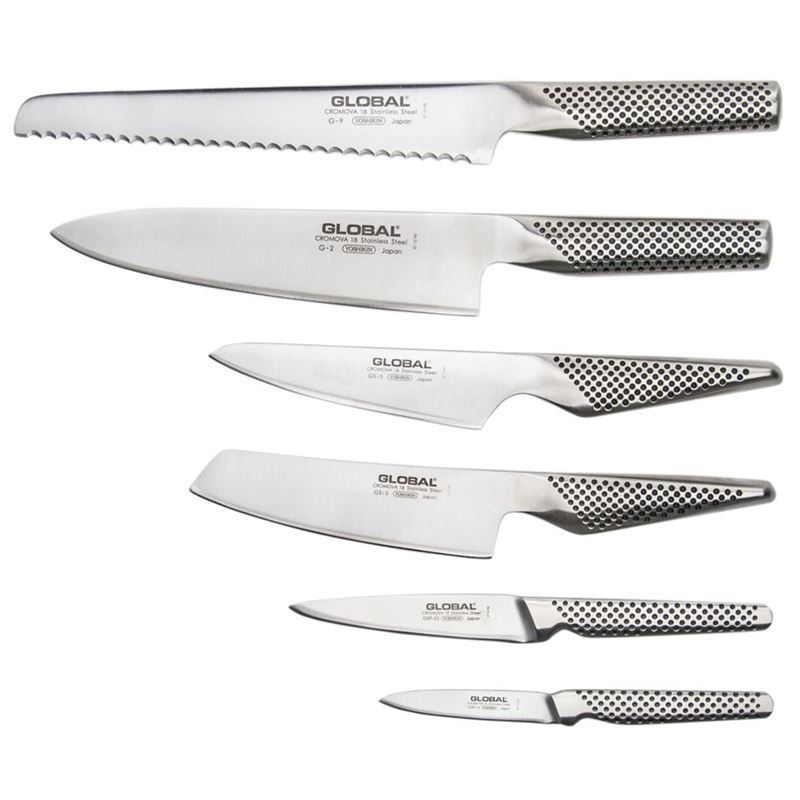 Global Kabuto 7 Piece Knife Block Set - Black