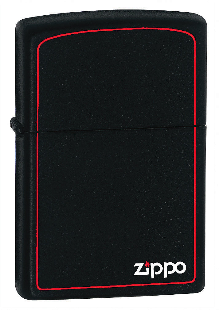 Zippo Lighter Black Matte with Print and Border