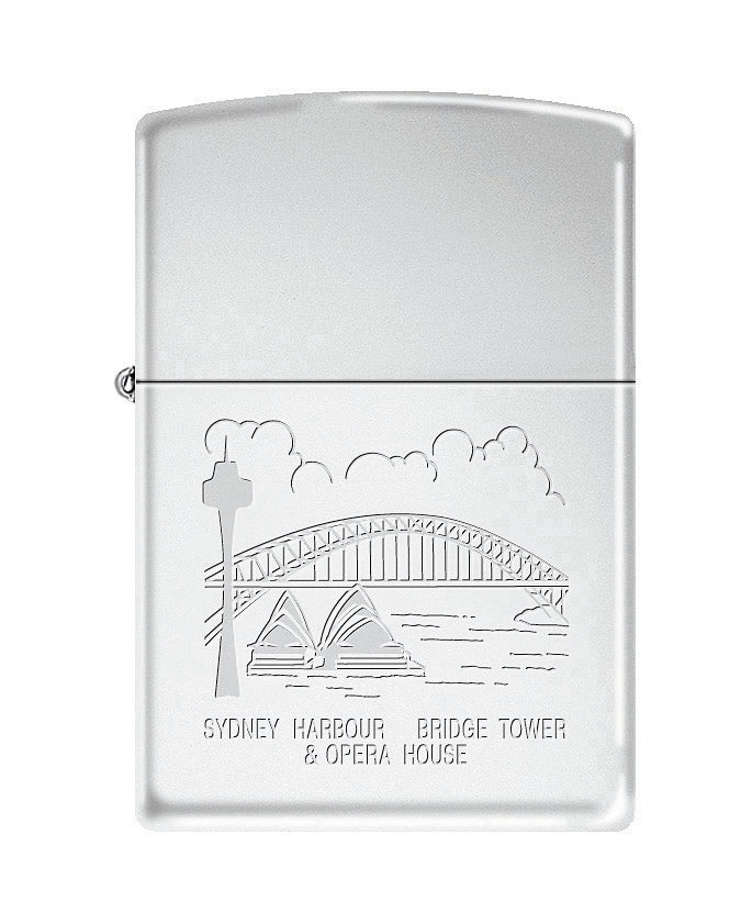 Zippo Windproof Lighter Sydney Harbour Opera High Polish Chrome