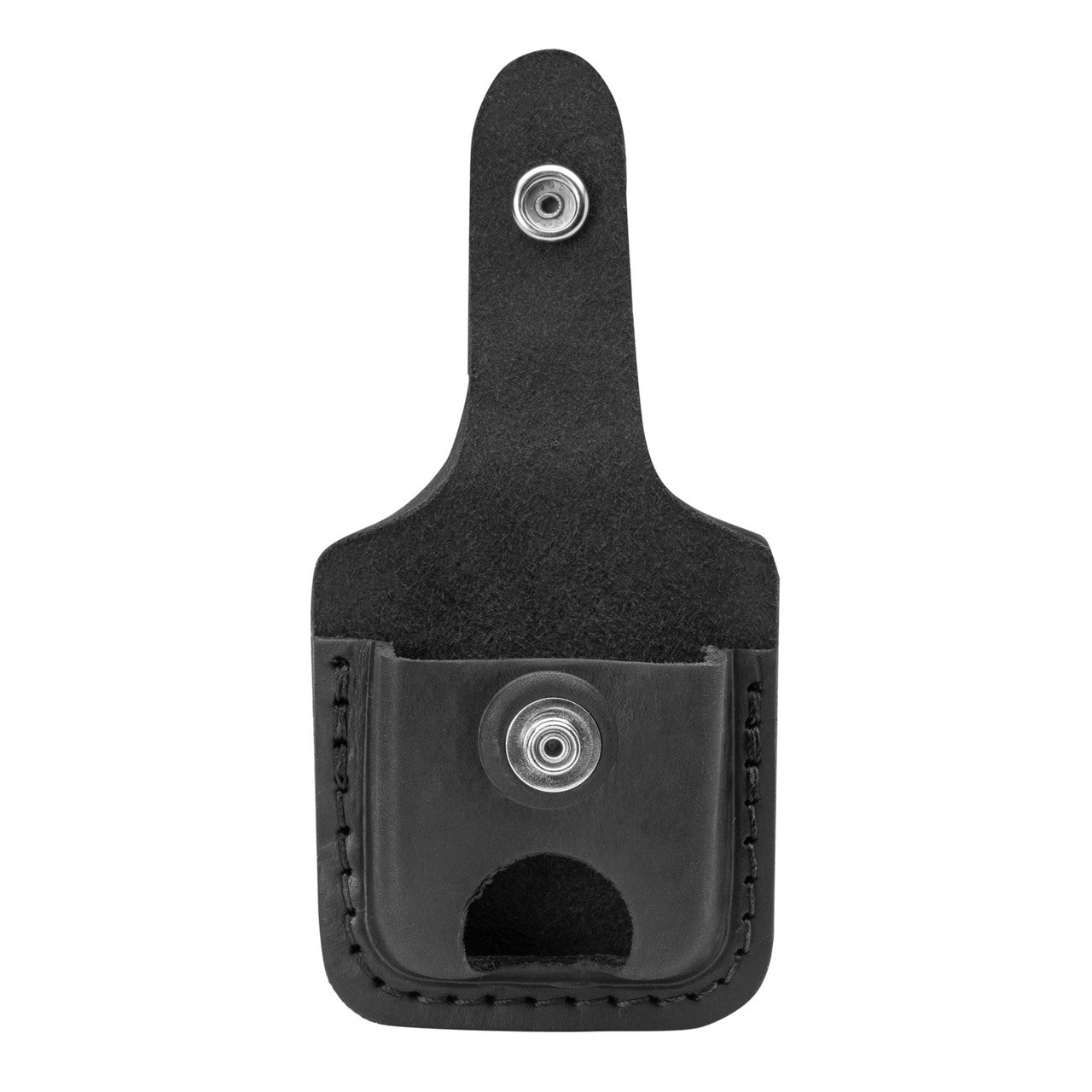 Zippo Black Leather Pouch with Wide Loop and Thumb Notch