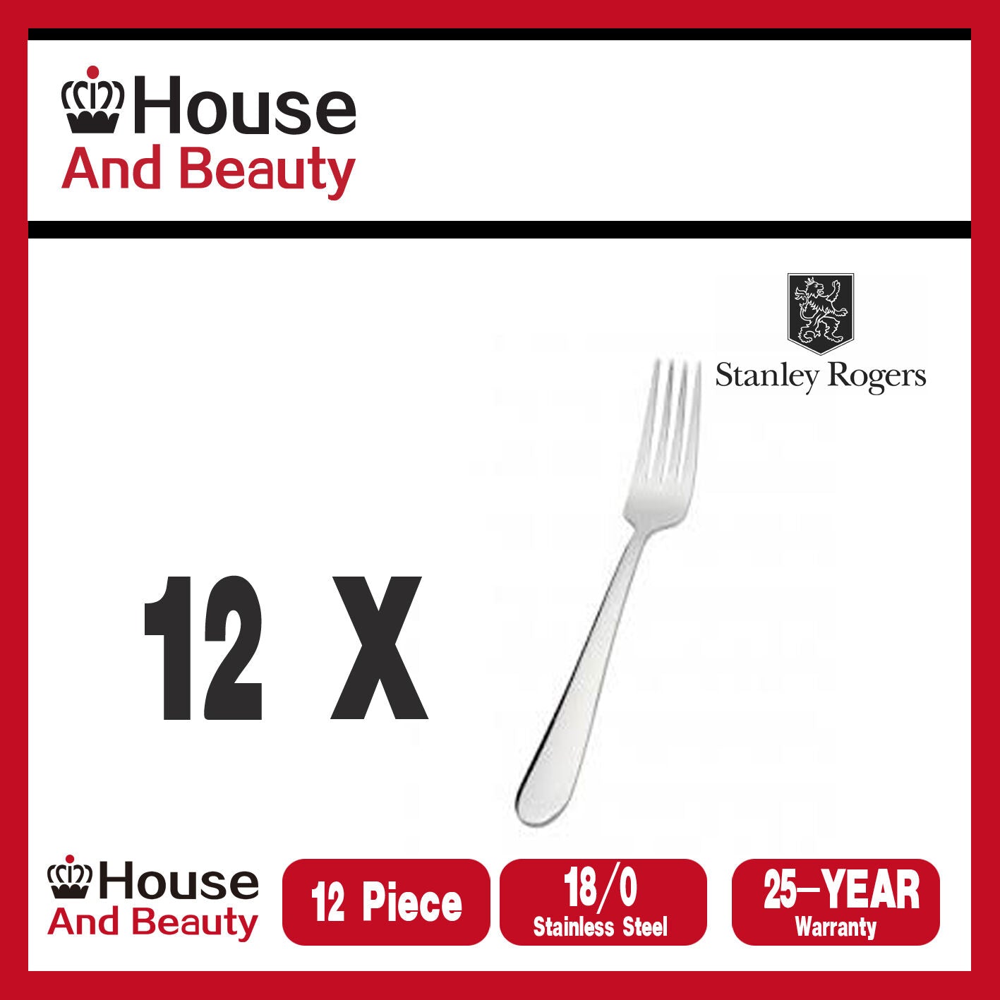 Stanley Rogers Albany 12 Piece Dessert Fork Set