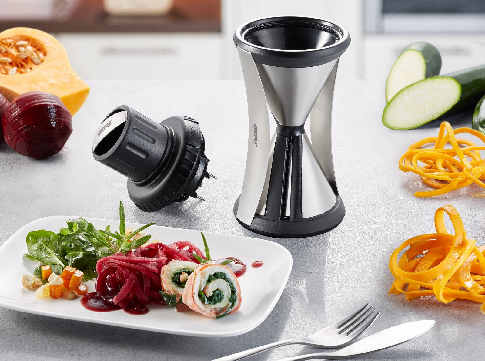 Gefu Spirelli XL Spiral Slicer with Guard and Peeler Gift Set